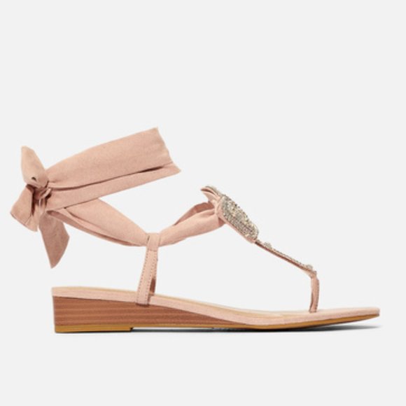 🆕 Wrap Up Flat Sandals in Blush Pink - Picture 2 of 5